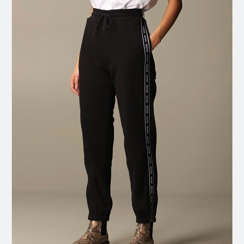 MSGM Italy Logo Stripe Cotton Jogger XS